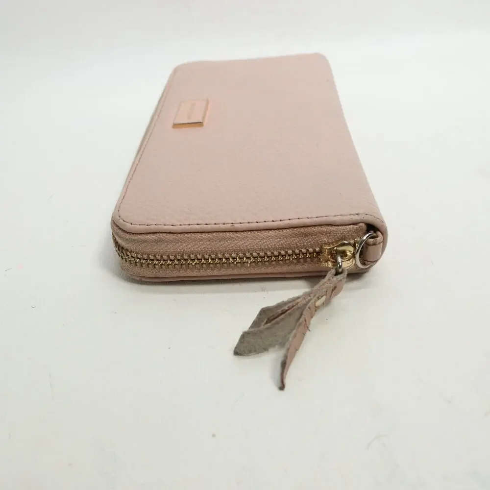 Anne Klein Pink Blush Wallet Clutch Pebbled Zip Around Accordina Cards Cash